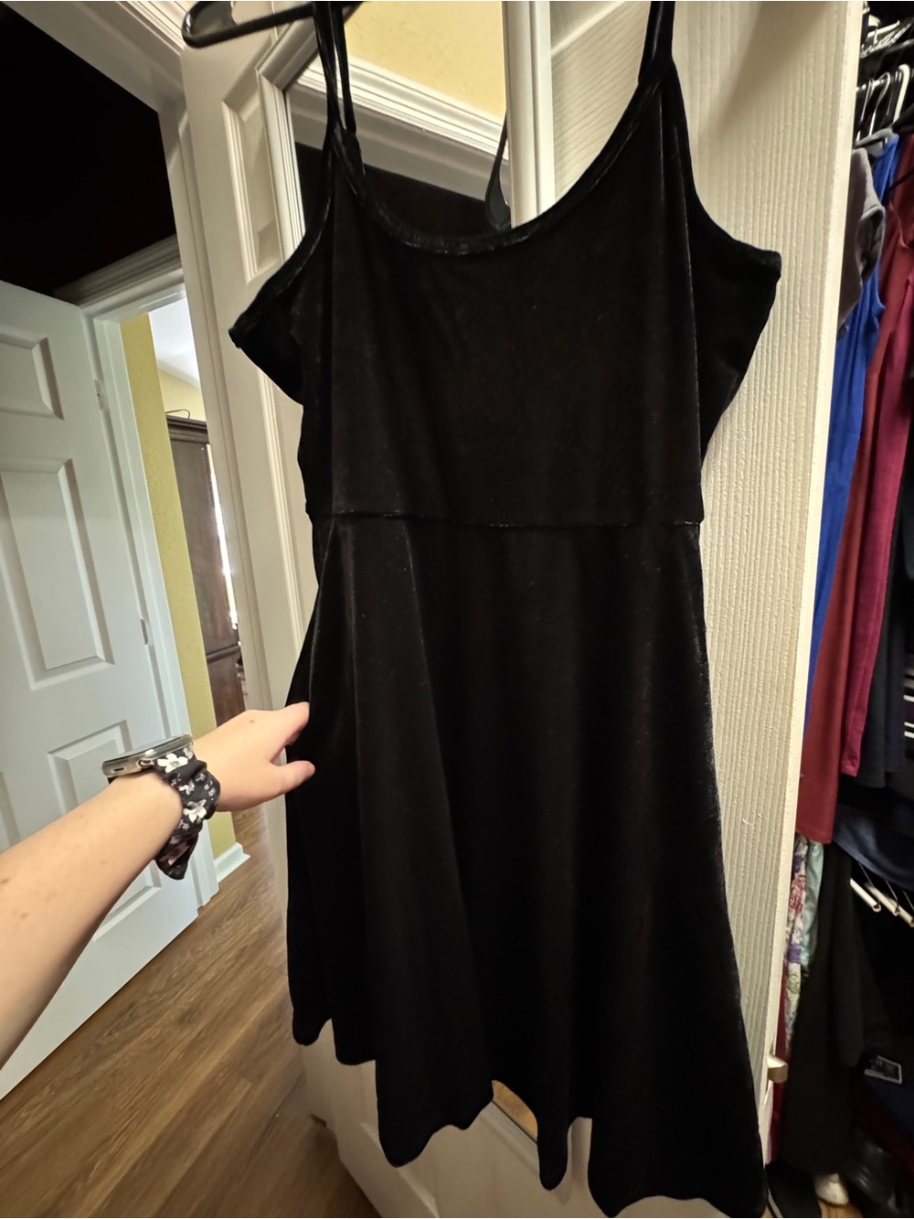 Her universe black felt spaghetti strap dress